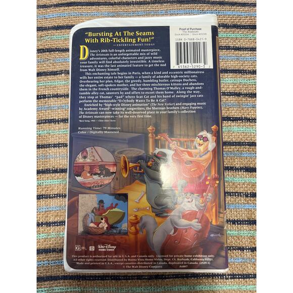 Disney The Aristocats Clamshell Case VHS Pre-Loved - Picture 2 of 5